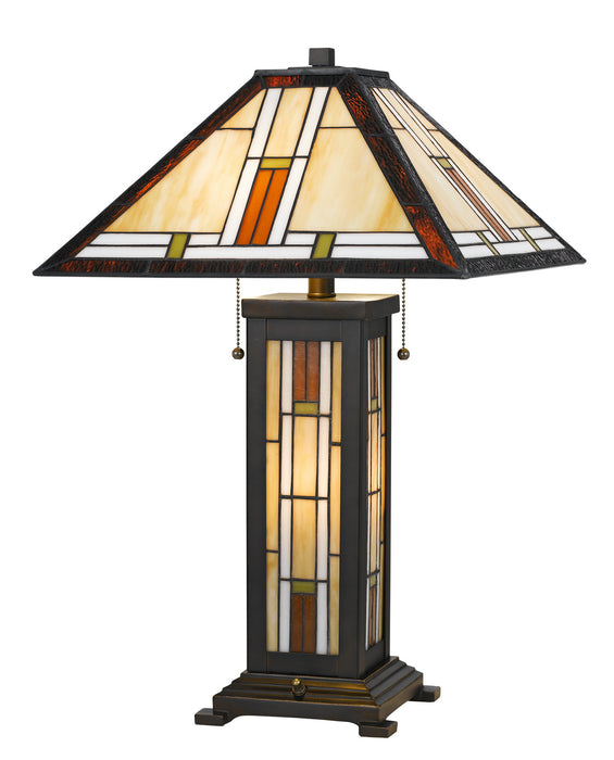 Cal Lighting BO-2719TB Three Light Table Lamp, Tiffany