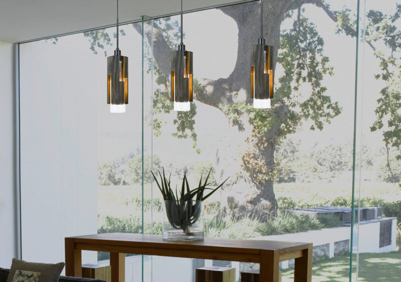 Cal Lighting FX-3641-1 One Light Chandelier, Wood
