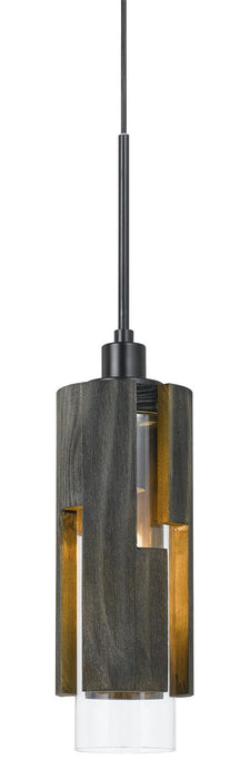 Cal Lighting FX-3641-1 One Light Chandelier, Wood