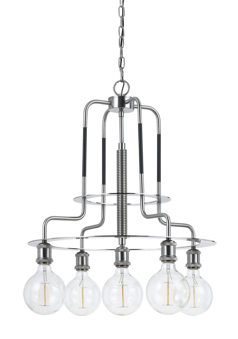 Cal Lighting FX-3652-5 Five Light Chandelier, Brushed Steel