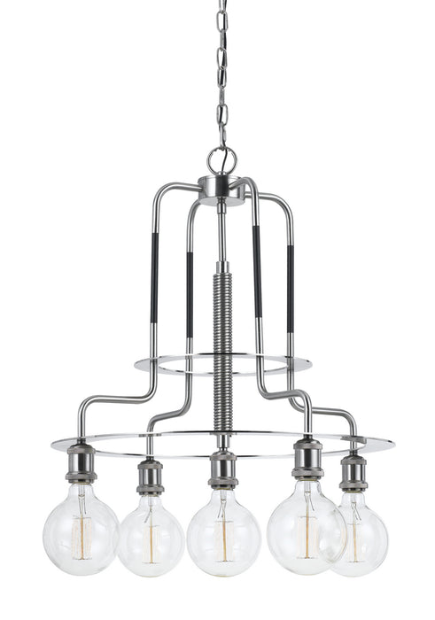 Cal Lighting FX-3652-5 Five Light Chandelier, Brushed Steel