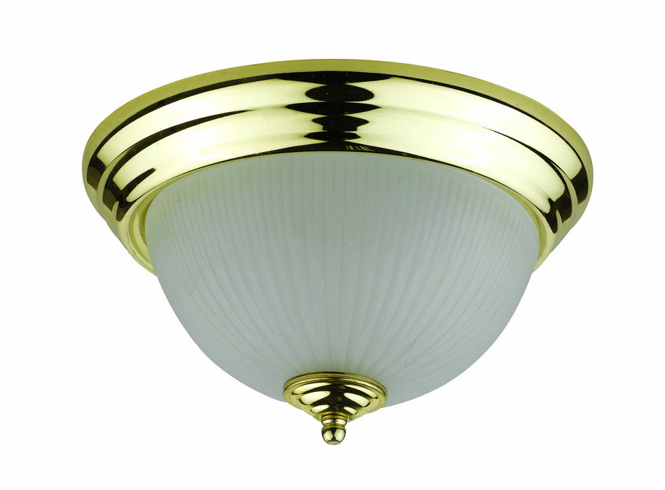 Cal Lighting LA-180L-PB Two Light Ceiling Mount, Polished Brass