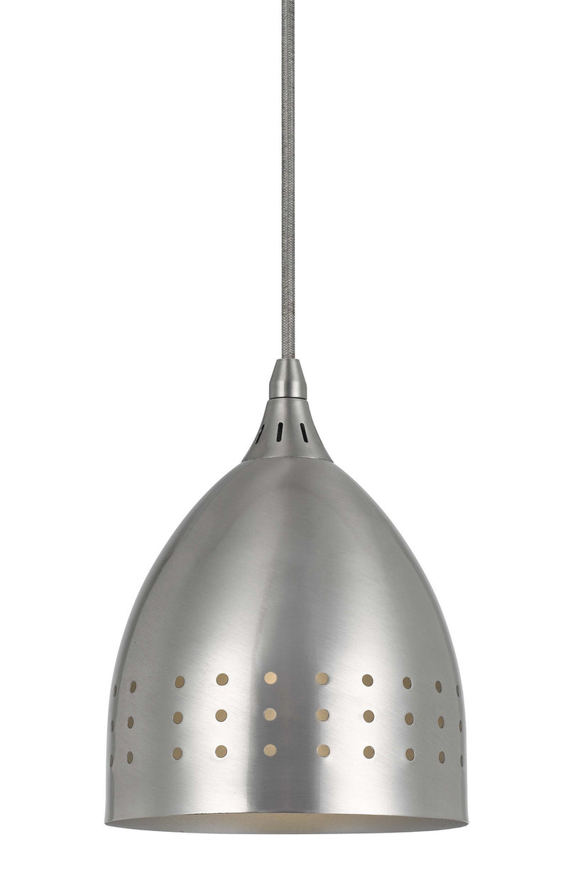 Cal Lighting UP-1007/6-BS One Light Pendant, Brushed Steel