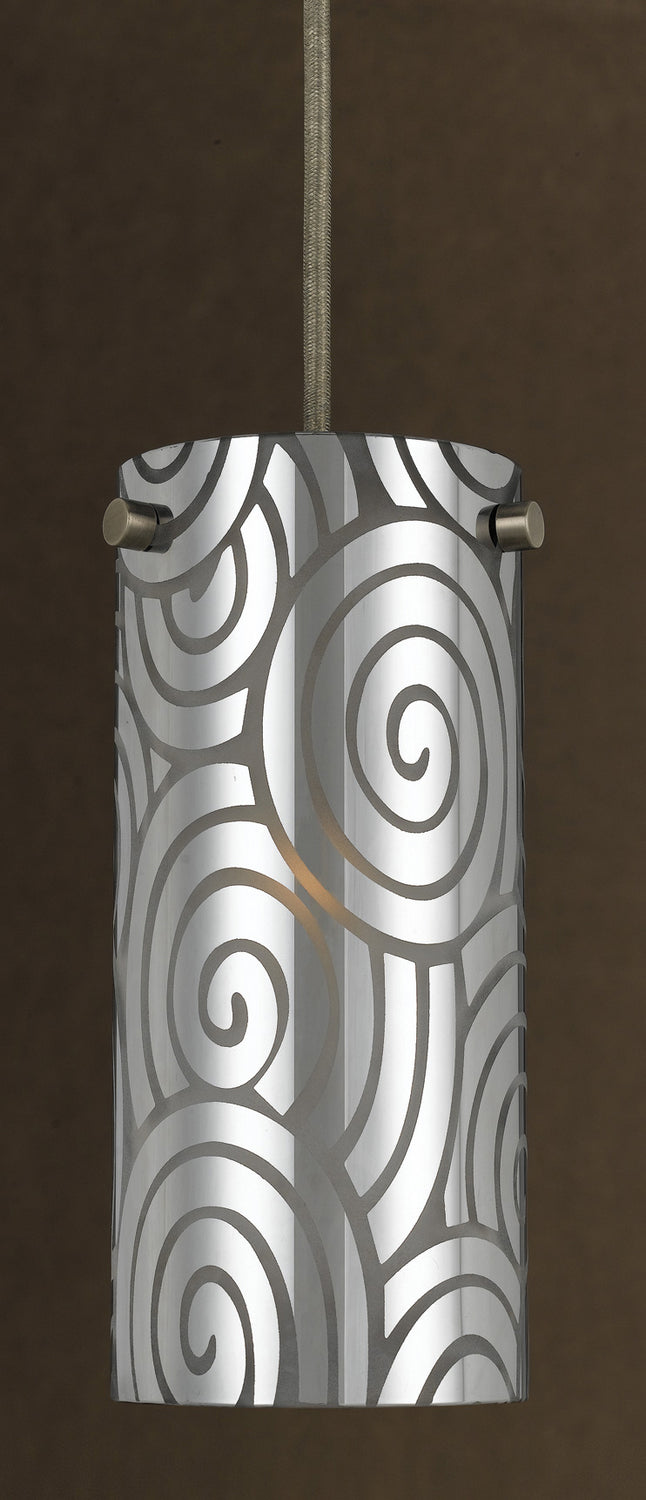 Cal Lighting UP-1019/6-BS One Light Pendant, Brushed Steel