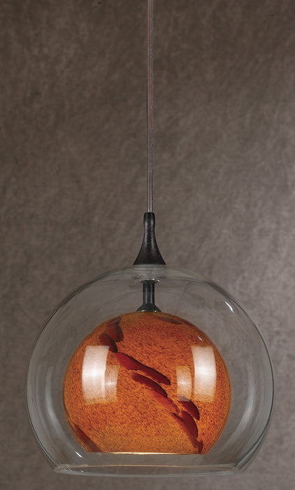 Cal Lighting UP-1050/6-RU One Light Pendant, Rust