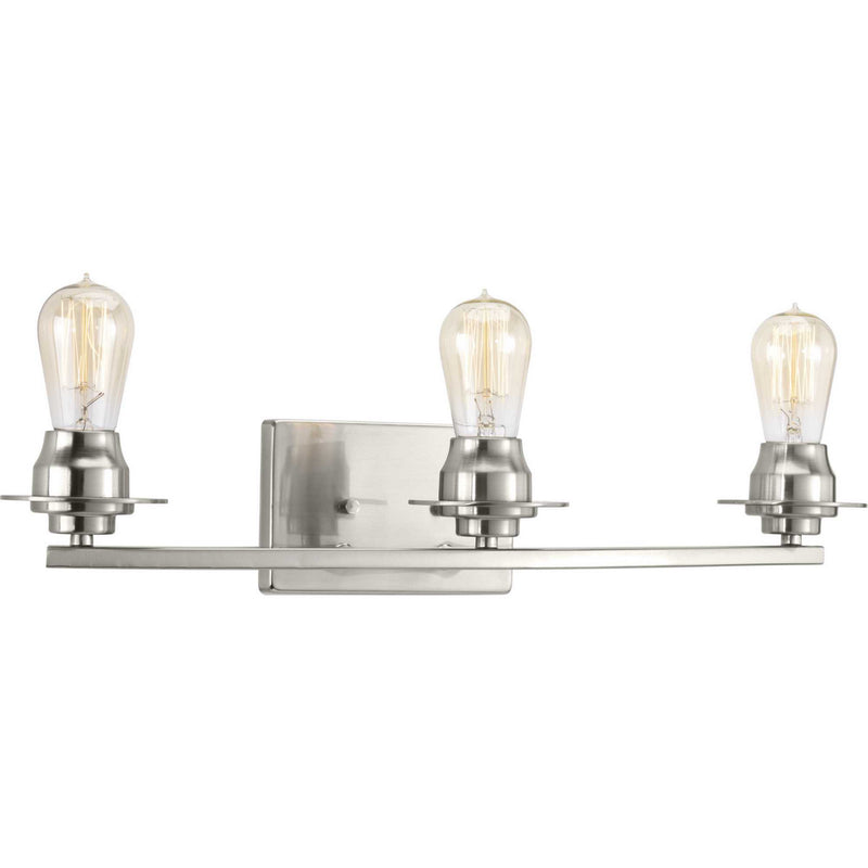 Progress Lighting P300010-009 Three Light Bath, Brushed Nickel