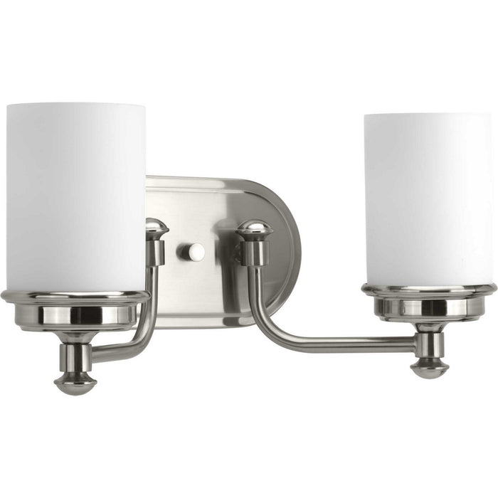 Progress Lighting P300013-009 Two Light Bath, Brushed Nickel
