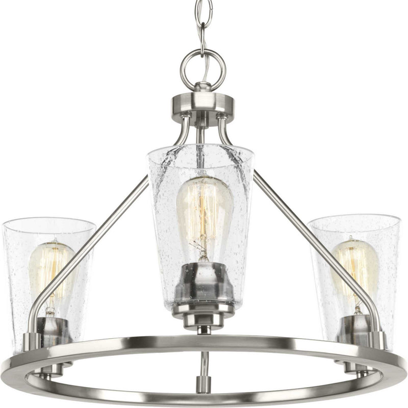 Progress Lighting P350036-009 Three Light Semi-Flush Convertible, Brushed Nickel