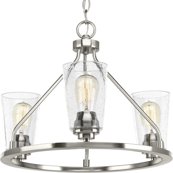 Progress Lighting P350036-009 Three Light Semi-Flush Convertible, Brushed Nickel