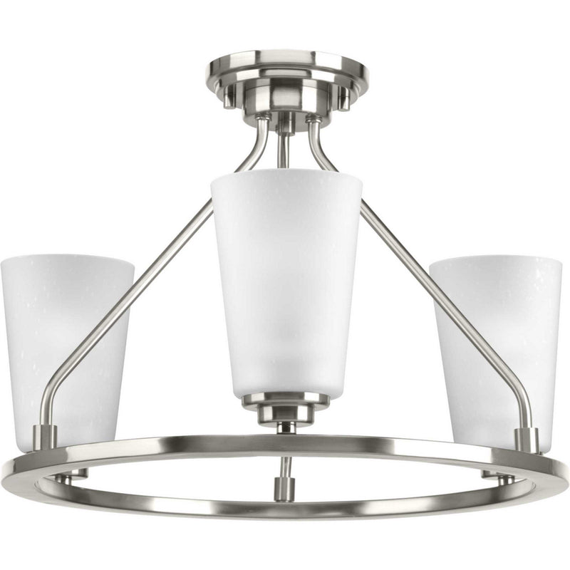 Progress Lighting P350036-009 Three Light Semi-Flush Convertible, Brushed Nickel