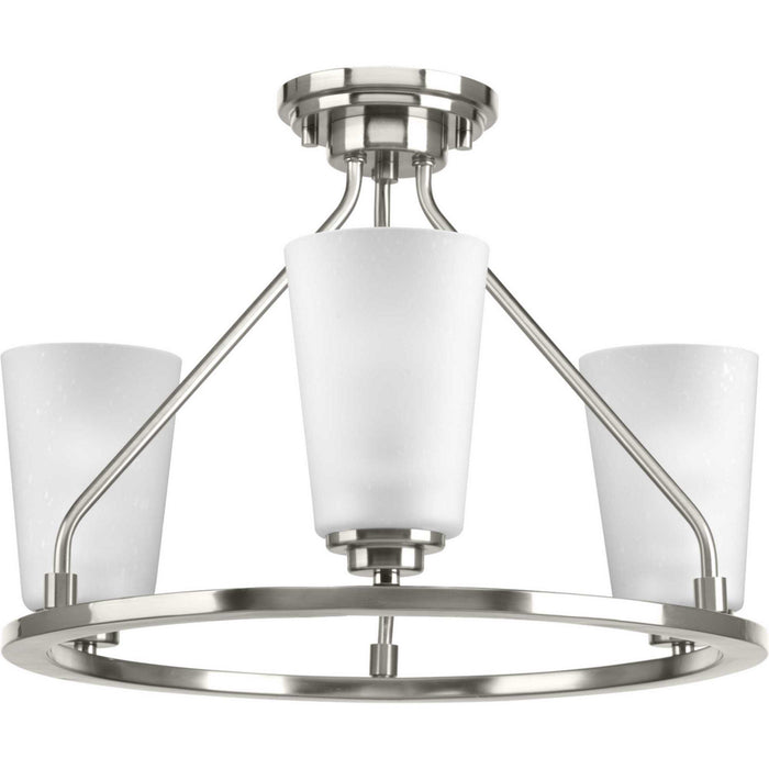Progress Lighting P350036-009 Three Light Semi-Flush Convertible, Brushed Nickel