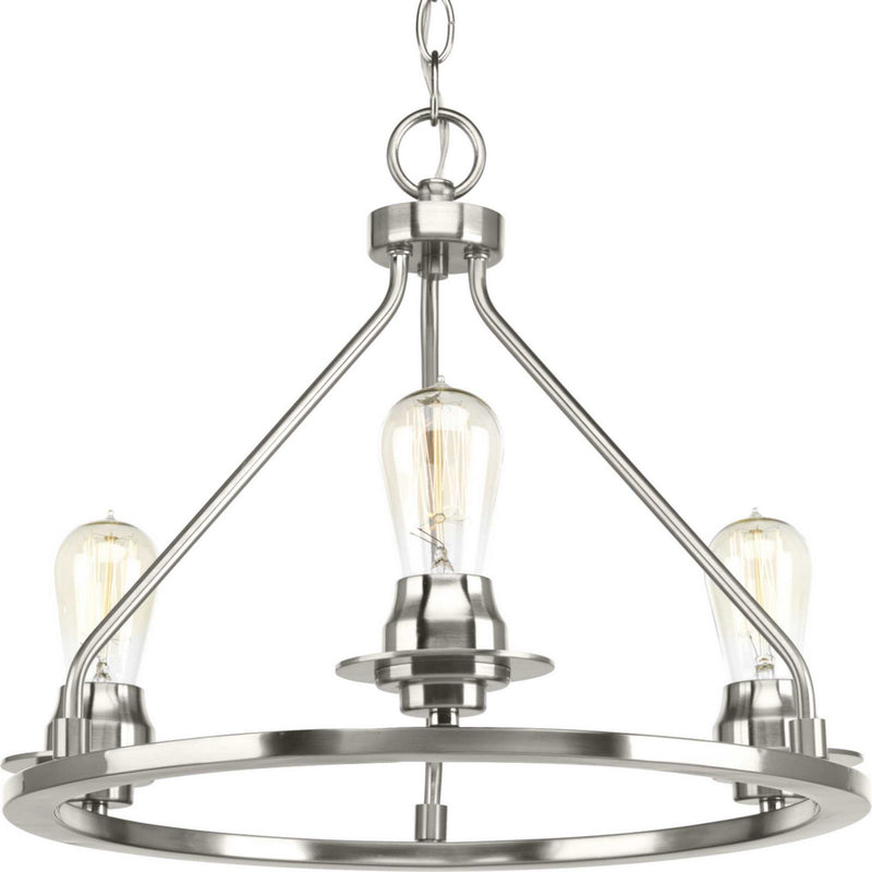 Progress Lighting P350036-009 Three Light Semi-Flush Convertible, Brushed Nickel