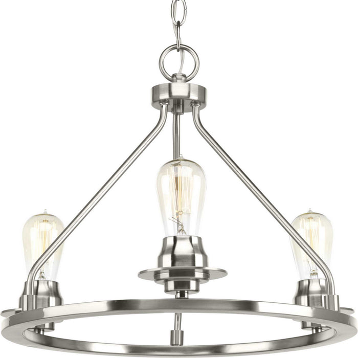 Progress Lighting P350036-009 Three Light Semi-Flush Convertible, Brushed Nickel