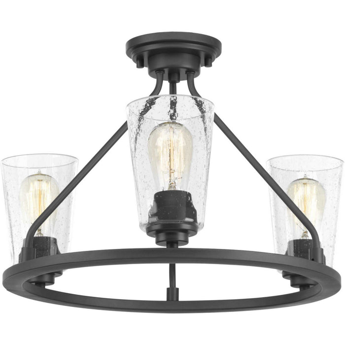 Progress Lighting P350036-143 Three Light Semi-Flush Convertible, Graphite