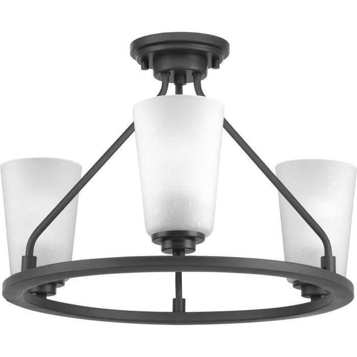 Progress Lighting P350036-143 Three Light Semi-Flush Convertible, Graphite