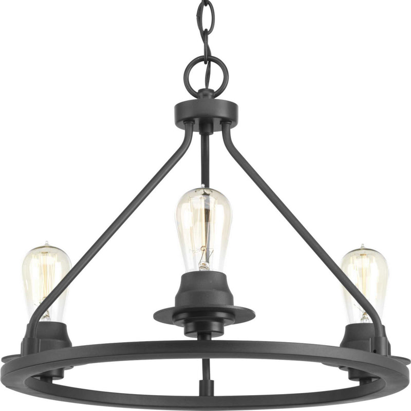 Progress Lighting P350036-143 Three Light Semi-Flush Convertible, Graphite