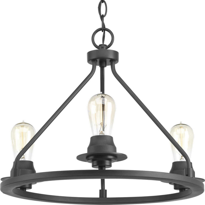 Progress Lighting P350036-143 Three Light Semi-Flush Convertible, Graphite