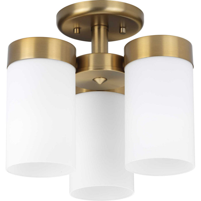Progress Lighting P350040-109 Three Light Flush Mount, Brushed Bronze