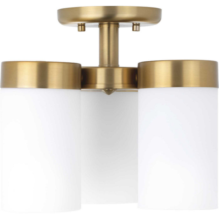 Progress Lighting P350040-109 Three Light Flush Mount, Brushed Bronze
