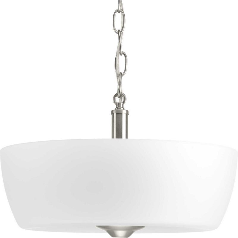 Progress Lighting P350060-009 Two Light Semi-Flush Mount, Brushed Nickel