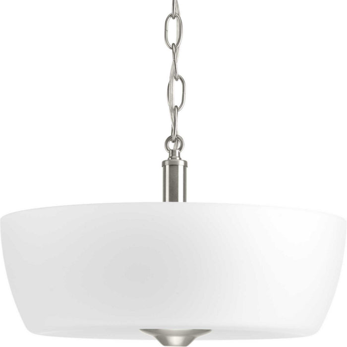 Progress Lighting P350060-009 Two Light Semi-Flush Mount, Brushed Nickel