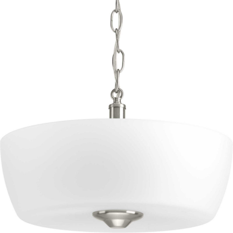 Progress Lighting P350060-009 Two Light Semi-Flush Mount, Brushed Nickel