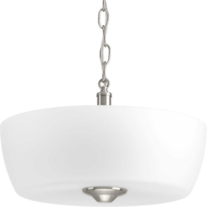 Progress Lighting P350060-009 Two Light Semi-Flush Mount, Brushed Nickel