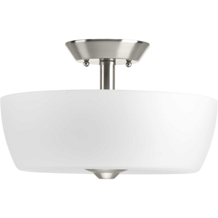Progress Lighting P350060-009 Two Light Semi-Flush Mount, Brushed Nickel
