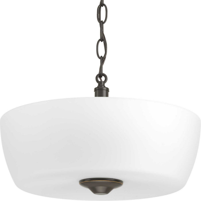 Progress Lighting P350060-020 Two Light Semi-Flush Mount, Antique Bronze