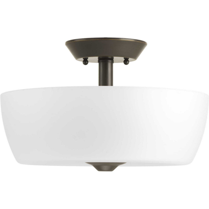 Progress Lighting P350060-020 Two Light Semi-Flush Mount, Antique Bronze