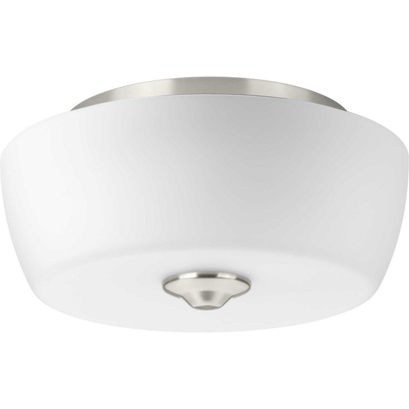 Progress Lighting P350061-009 Two Light Flush Mount, Brushed Nickel
