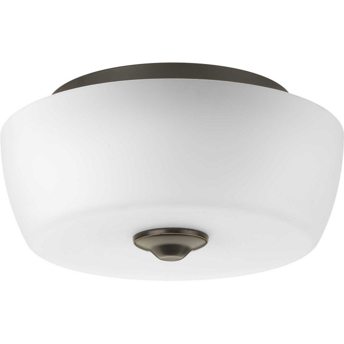 Progress Lighting P350061-020 Two Light Flush Mount, Antique Bronze