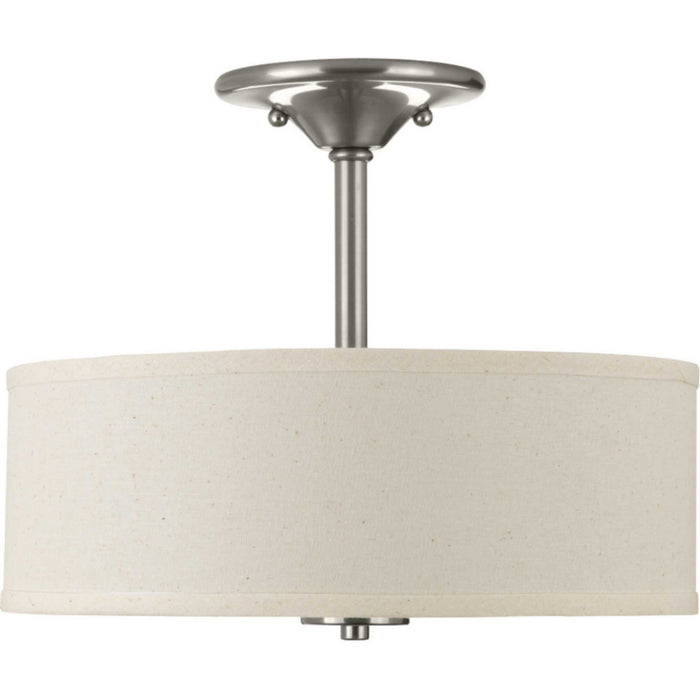 Progress Lighting P3712-09 Two Light Semi-Flush Mount, Brushed Nickel
