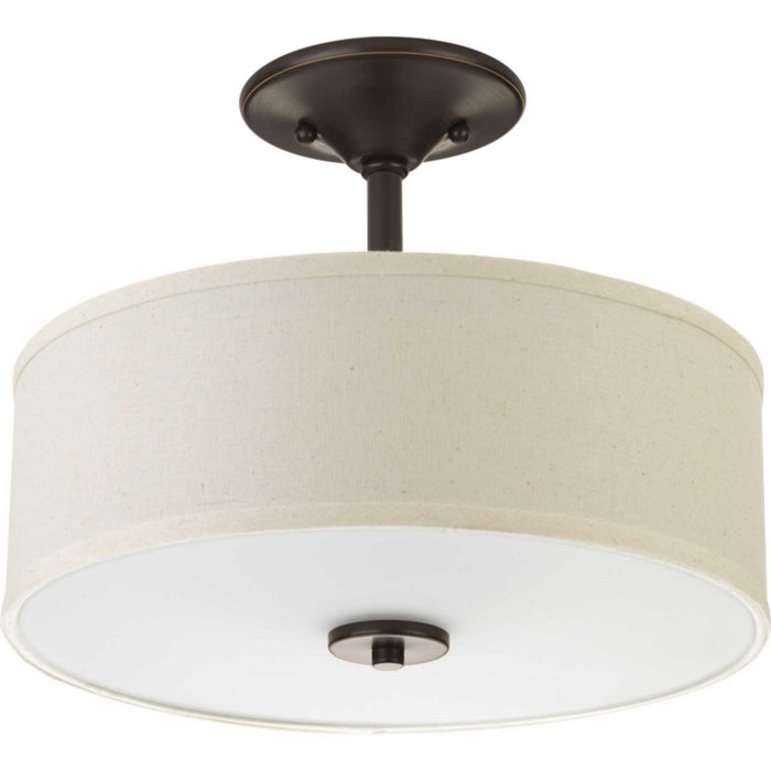 Progress Lighting P3712-20 Two Light Semi-Flush Mount, Antique Bronze