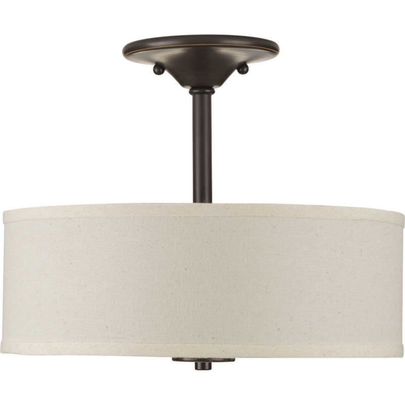 Progress Lighting P3712-20 Two Light Semi-Flush Mount, Antique Bronze