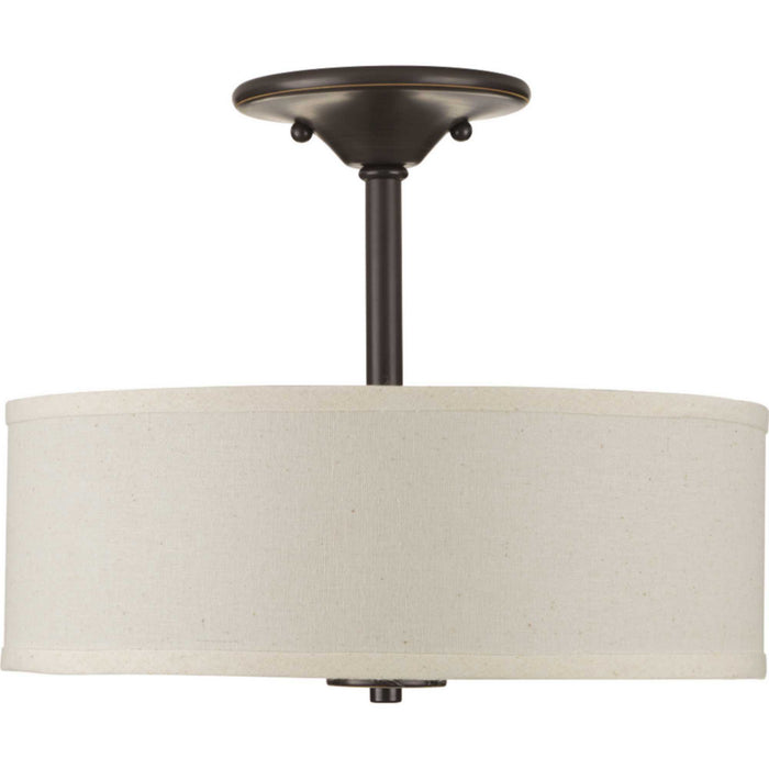 Progress Lighting P3712-20 Two Light Semi-Flush Mount, Antique Bronze