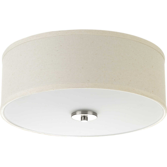 Progress Lighting P3713-09 Two Light Flush Mount, Brushed Nickel