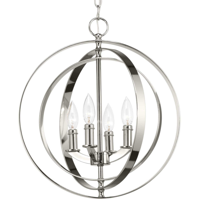 Progress Lighting P3827-104 Four Light Pendant, Polished Nickel
