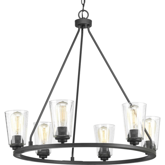 Progress Lighting P400015-143 Six Light Chandelier, Graphite