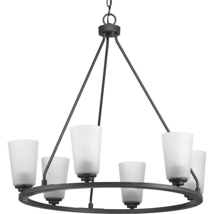 Progress Lighting P400015-143 Six Light Chandelier, Graphite