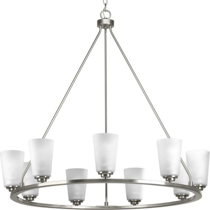 Progress Lighting P400016-009 Nine Light Chandelier, Brushed Nickel