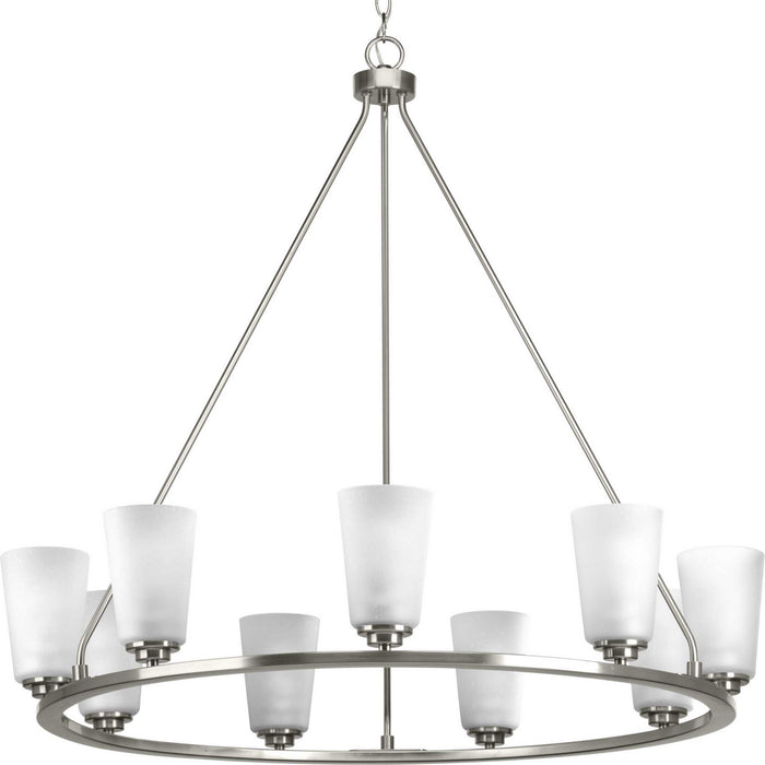 Progress Lighting P400016-009 Nine Light Chandelier, Brushed Nickel