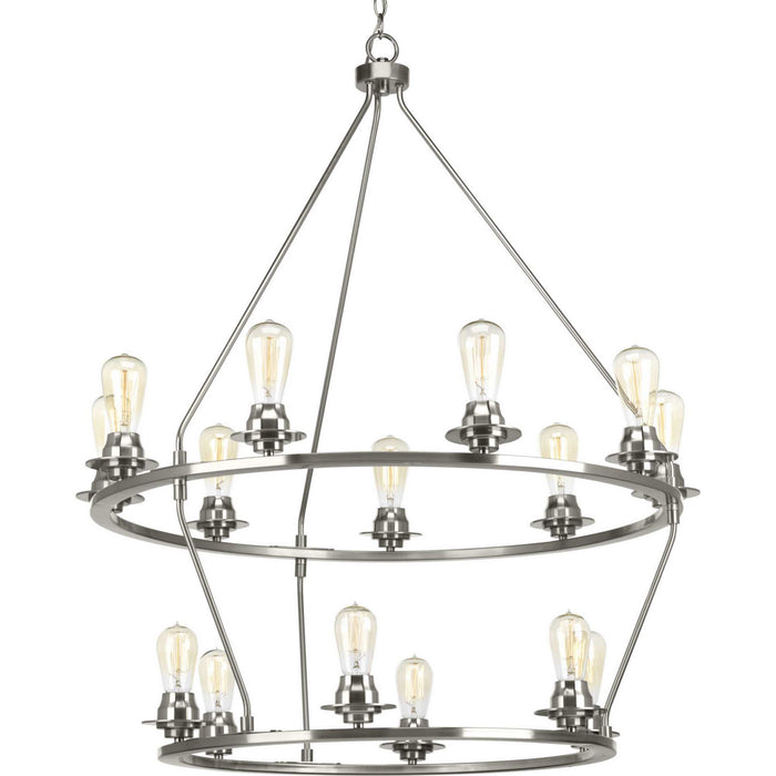 Progress Lighting P400017-009 15 Light Chandelier, Brushed Nickel