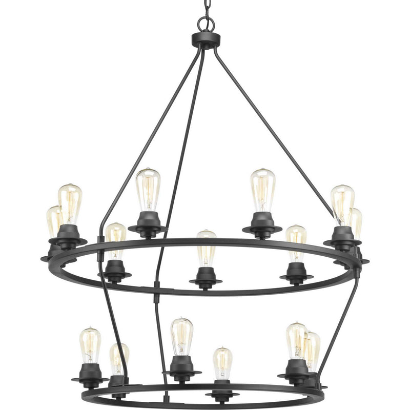 Progress Lighting P400017-143 15 Light Chandelier, Graphite