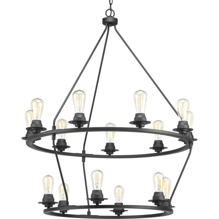 Progress Lighting P400017-143 15 Light Chandelier, Graphite