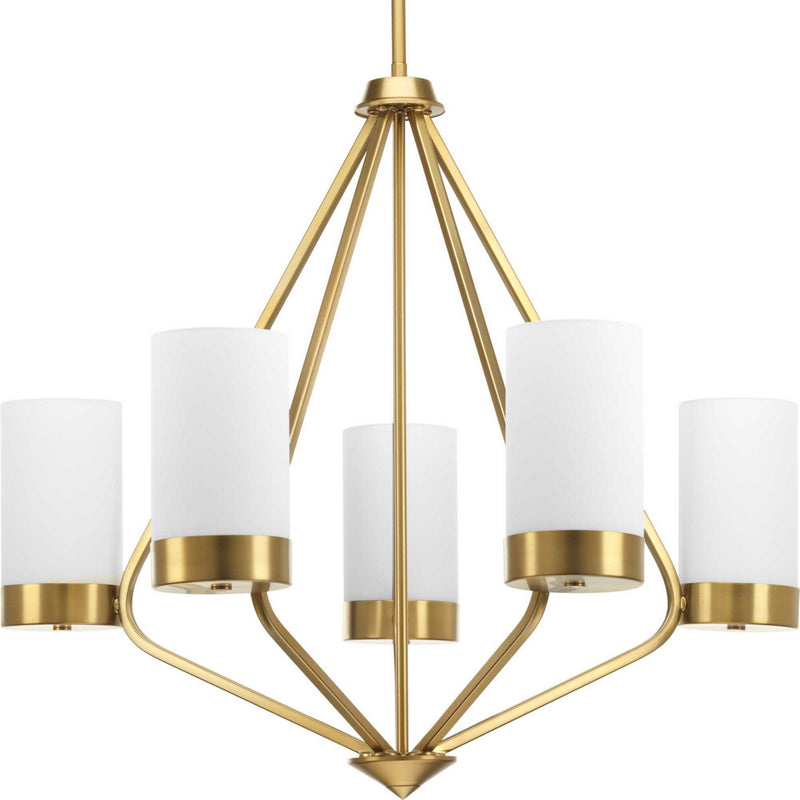 Progress Lighting P400022-109 Five Light Chandelier, Brushed Bronze