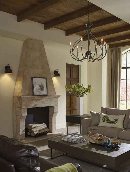 Progress Lighting P400030-143 Six Light Chandelier, Graphite