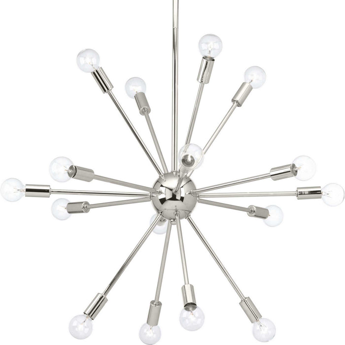 Progress Lighting P400041-104 16 Light Chandelier, Polished Nickel
