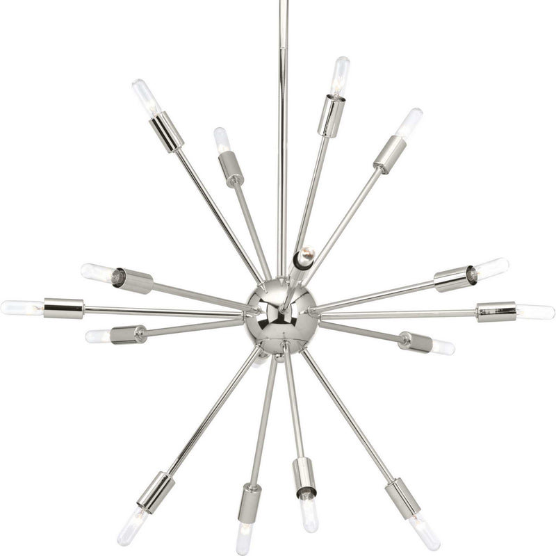 Progress Lighting P400041-104 16 Light Chandelier, Polished Nickel