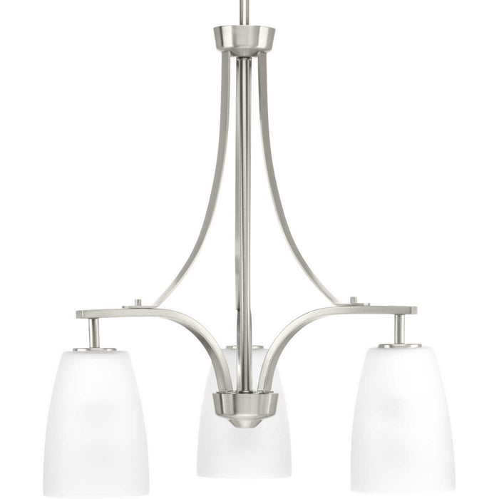 Progress Lighting P400042-009 Three Light Chandelier, Brushed Nickel